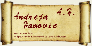 Andreja Hamović vizit kartica